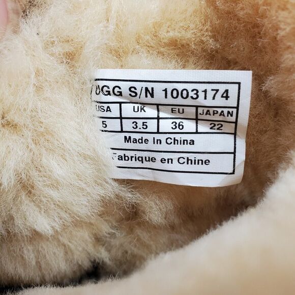 UGG Josette Boots Womens 5 Chestnut Brown Suede Shearling Bow Trim - Picture 13 of 14